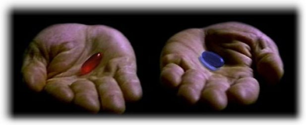 Resultado de imagen de pastilla roja azul